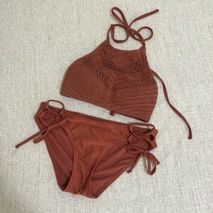 Xhilaration Crocheted Rust or Sienna Bikini